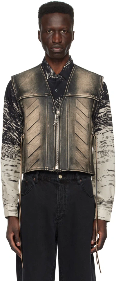 Eytys Ssense Exclusive Black Harper Leather Vest In Vintage Black