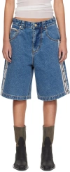 Eytys Ssense Exclusive Indigo Keanu Tape Denim Shorts In Blue