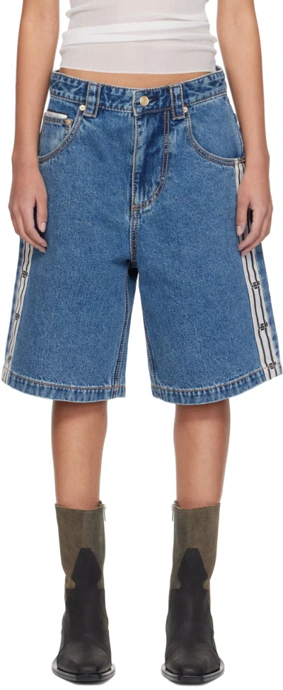 EYTYS SSENSE EXCLUSIVE INDIGO KEANU TAPE DENIM SHORTS