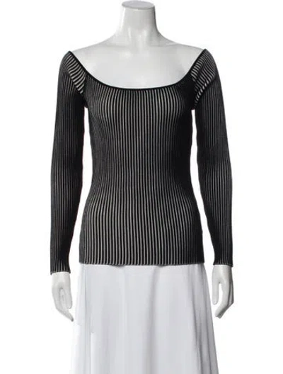 Pre-owned Eytys Striped Off-the-shoulder Sweater In Black