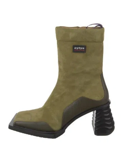 Pre-owned Eytys Suede Boots In Green