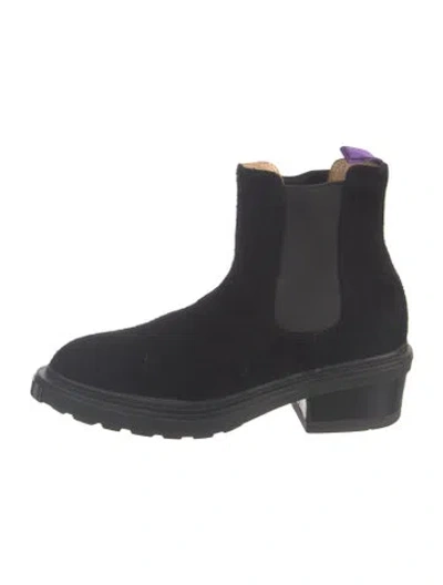 Pre-owned Eytys Suede Chelsea Boots In Black/blue
