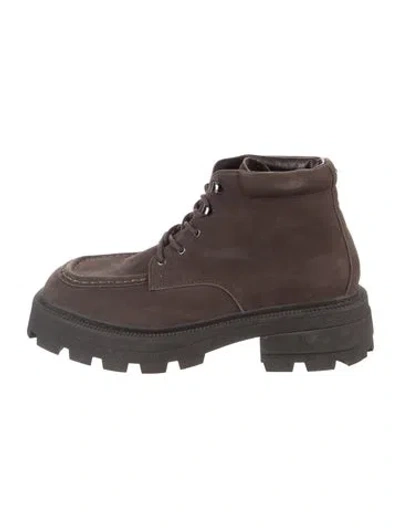 Pre-owned Eytys Suede Combat Boots In Brown