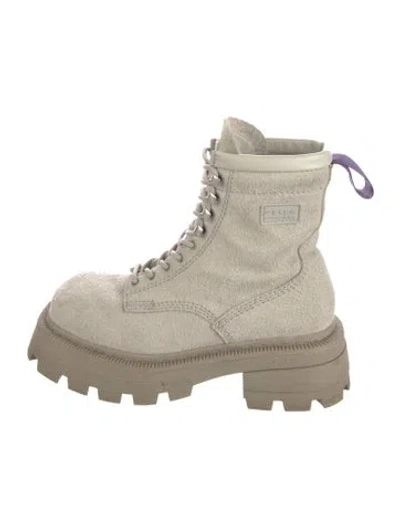 Pre-owned Eytys Suede Combat Boots In Neutral