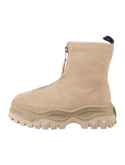 Pre-owned Eytys Suede Combat Boots In Neutrals