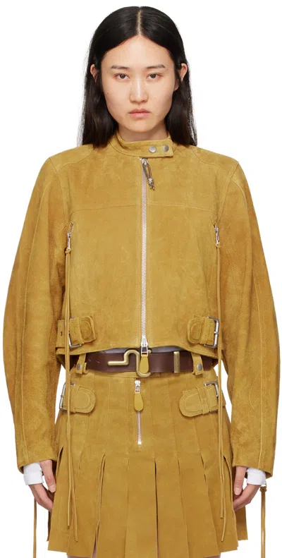 Eytys Tan Uma Leather Jacket In Ochra