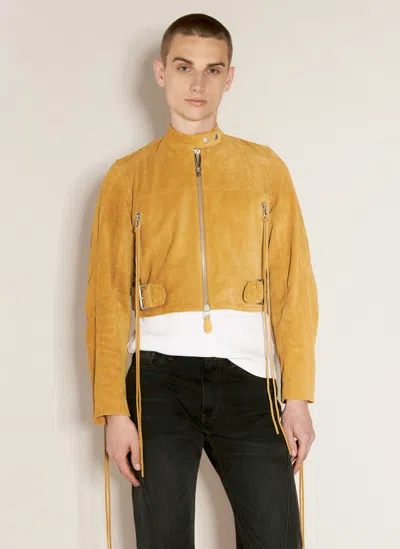 Eytys Uma Suede Biker Jacket In Yellow