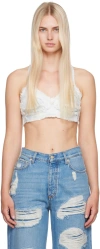 Eytys Sleeveless Denim Vest In White Stone