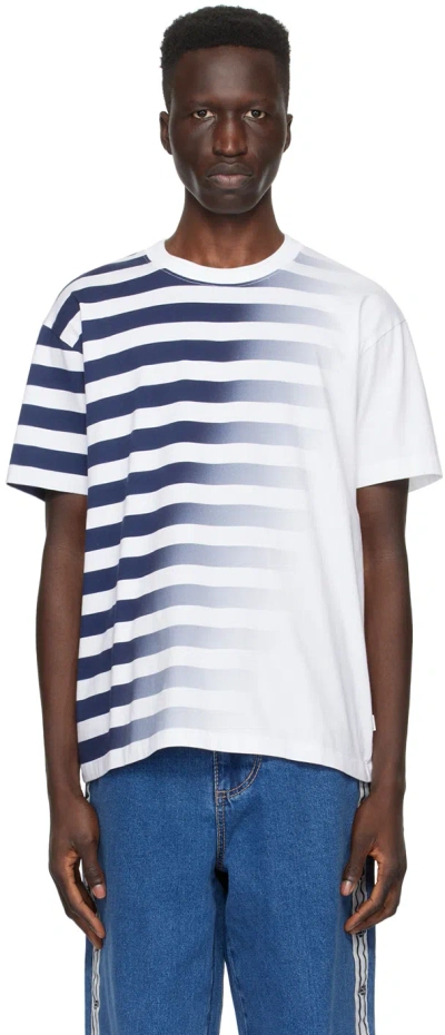 Eytys White Leon T-shirt In Faded Navy