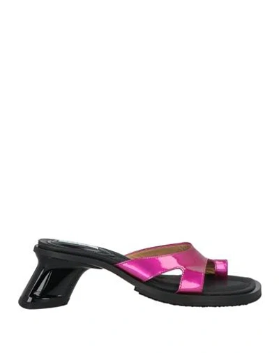 Eytys Woman Thong Sandal Magenta Size 7 Leather