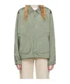 Eytys Zippered Long Sleeve Casual Jacket In Green