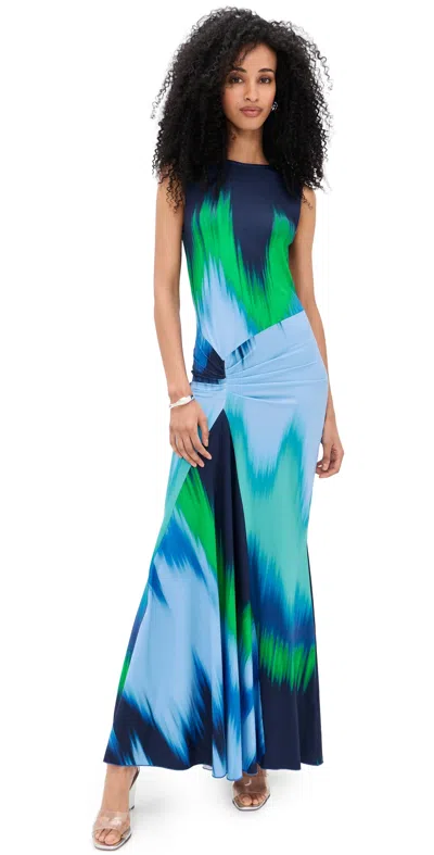 Eywasouls Malibu Annie Sleeveless Dress Indigo Colorflow In Multi