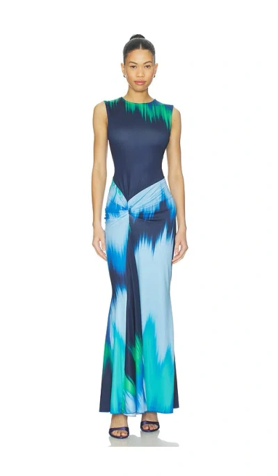 Eywasouls Malibu Annie Sleeveless Midi Dress In Multi