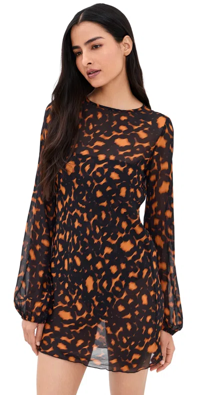 Eywasouls Malibu April Mini Dress Solstice Leopard In Brown