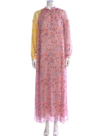 Pre-owned Eywasouls Malibu Belen Long Dress In Pink