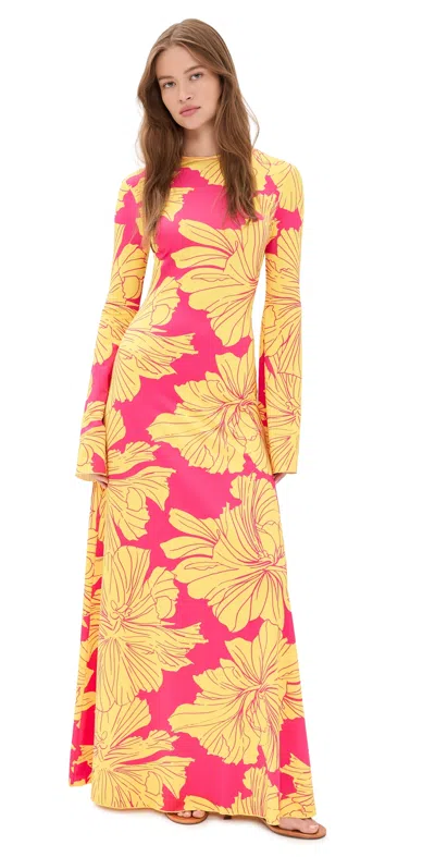 Eywasouls Malibu Damnia Dress Marigold Floral In Multi