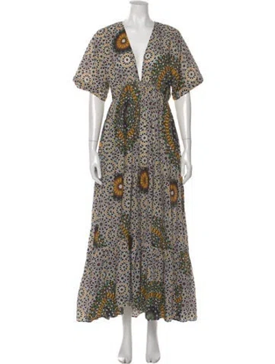 Pre-owned Eywasouls Malibu Floral Print Long Dress In Multi