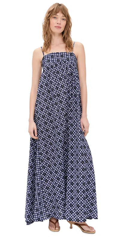 Eywasouls Malibu Gingham Daisy Dress Gingham Daisy In Blue