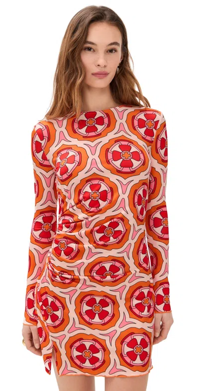 Eywasouls Malibu Hazel Dress Pink Retro Radiance In Multi