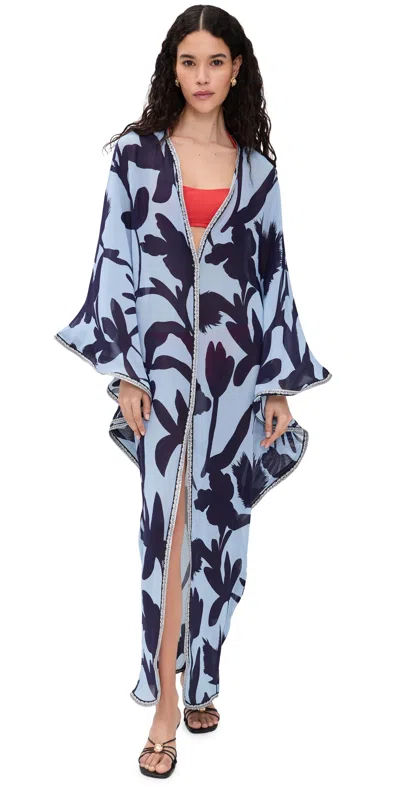 Eywasouls Malibu Jaya Dress Powder Garden In Blue