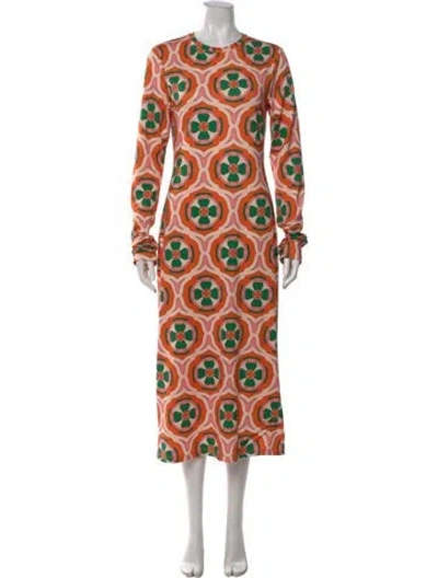 Pre-owned Eywasouls Malibu Printed Long Dress In Multi