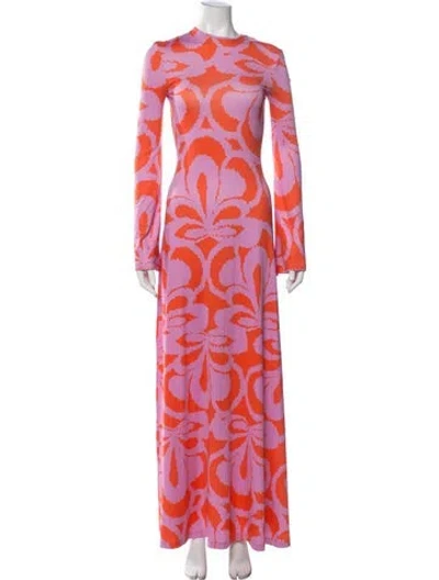 Pre-owned Eywasouls Malibu Printed Long Dress W/ Tags In Pink
