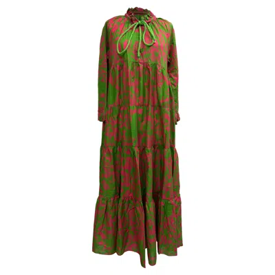 Eywasouls Malibu Printed Maxi Dress In Multicolor Cotton