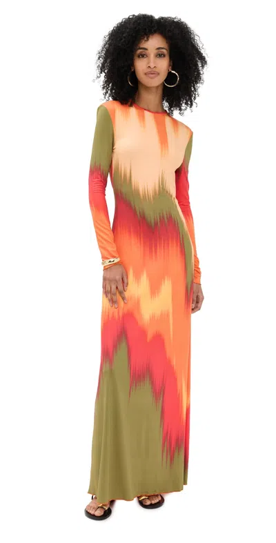 Eywasouls Malibu Sam Dress Green Colourflow In Multi