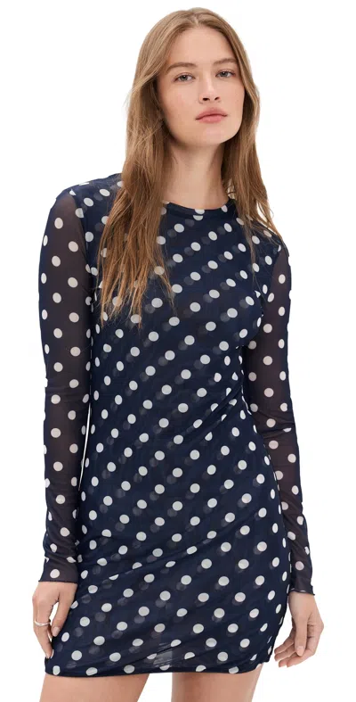 Eywasouls Malibu Scarlet Mini Dress Midnight Dot In Blue