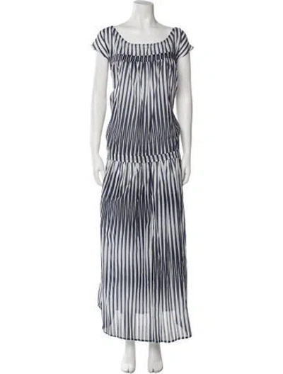Pre-owned Eywasouls Malibu Striped Long Dress W/ Tags In Blue