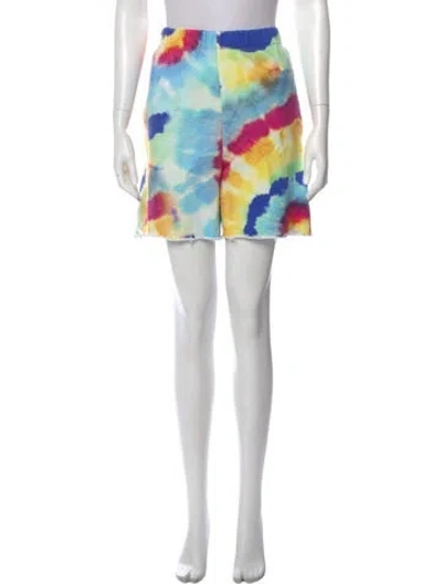 Pre-owned Eywasouls Malibu Tie-dye Print Mini Shorts In Multi