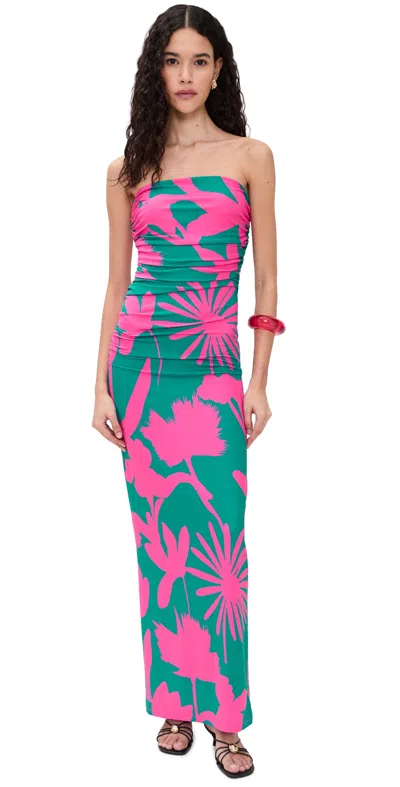 Eywasouls Malibu Tracy Dress Fuchsia Flora In Multi