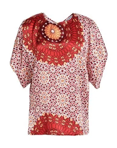 Eywasouls Malibu Woman Cover-up Red Size S Silk In Multi