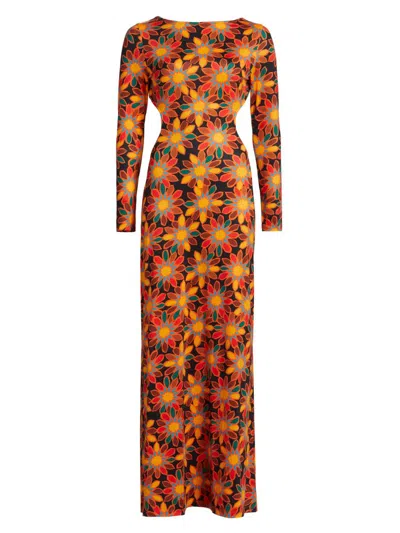 Eywasouls Malibu Women's Annie Floral Sheath Maxi Dress In Multi