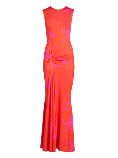 Eywasouls Malibu Women's Annie Floral Sleeveless Maxi Dress In Red
