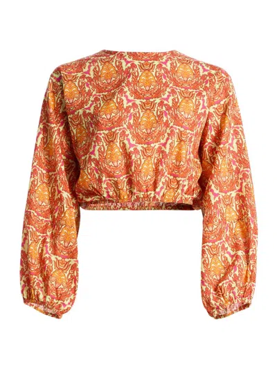 Eywasouls Malibu Women's Isla Damask Open-back Crop Top In Multi