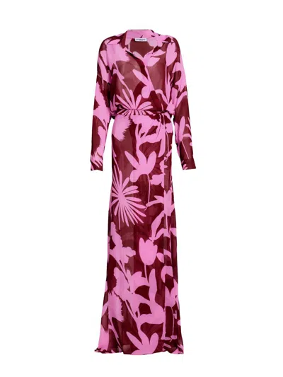 Eywasouls Malibu Women's Lou Floral Maxi Shirtdress In Purple
