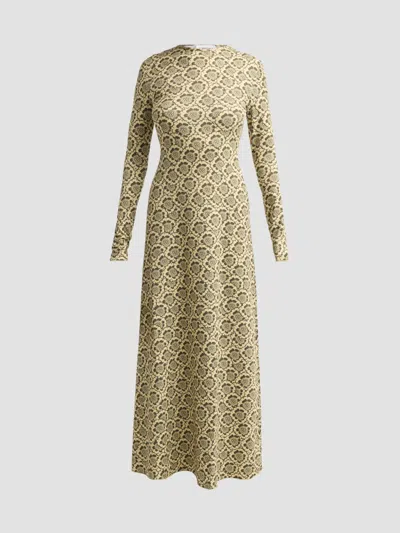 Eywasouls Malibu Women's Sam Floral Open-back Maxi Dress In Matcha Margarita
