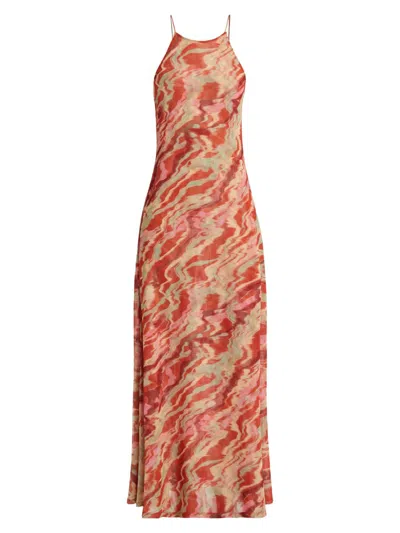 Eywasouls Malibu Women's Samantha Printed Scoopneck Maxi Dress In Brown
