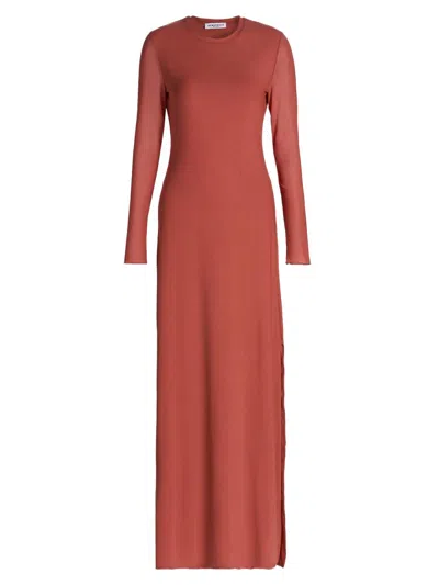 Eywasouls Malibu Women's Scarlet Floral Fitted Maxi Dress In Burgundy
