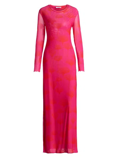 Eywasouls Malibu Women's Scarlet Side-slit Maxi Dress In Pink