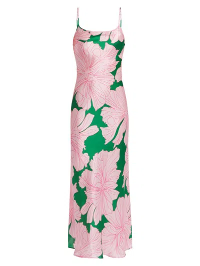 Eywasouls Malibu Women's Sophia Floral Silk Scoopneck Maxi Dress In Pink