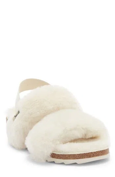 Ez Feet Genuine Shearing Two-band Sandal In White