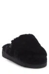 Ez Feet Genuine Shearling Mule In Black