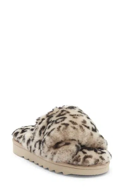 Ez Feet Genuine Shearling Mule In Brown