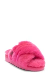 Ez Feet Genuine Shearling Mule In Pink