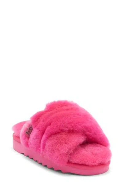 Ez Feet Genuine Shearling Mule In Pink