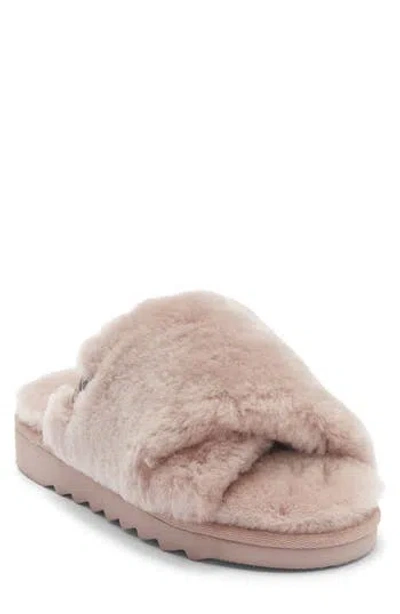 Ez Feet Genuine Shearling Mule In Pink