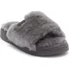 Ez Feet Genuine Shearling Slipper In Gray