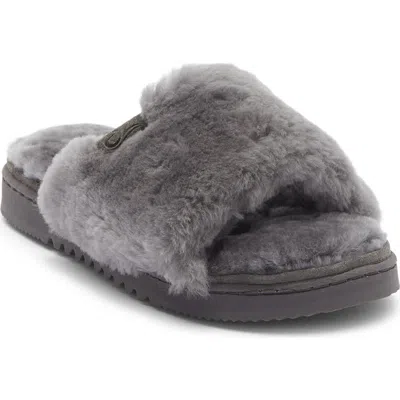 Ez Feet Genuine Shearling Slipper In Gray